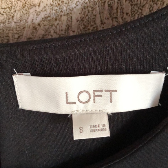 Loft A-line Black Ponte Eyelet-hem Dress     sz 8 - Picture 4 of 4